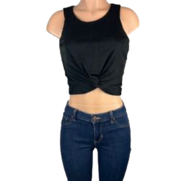 21 Saints Black Twist Front Cropped Tank Top Large - Picture 11 of 11